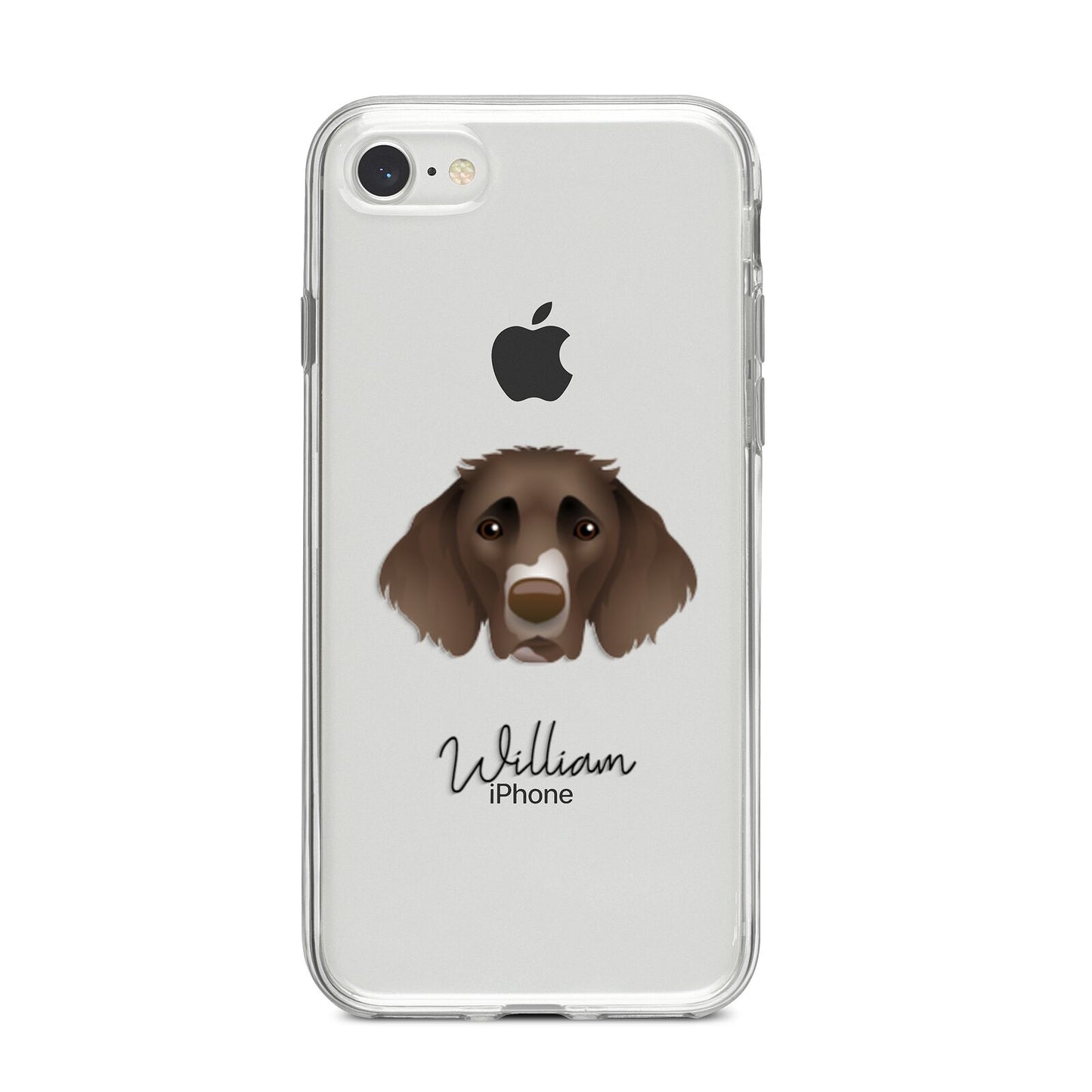 German Longhaired Pointer Personalised iPhone 8 Bumper Case on Silver iPhone