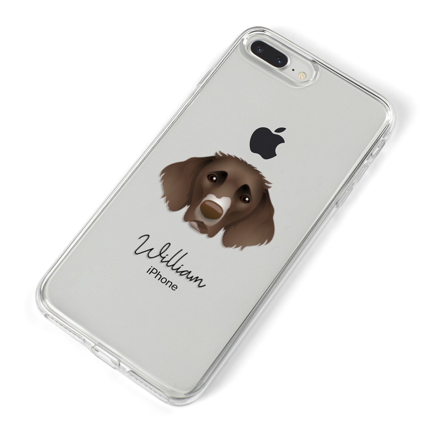 German Longhaired Pointer Personalised iPhone 8 Plus Bumper Case on Silver iPhone Alternative Image