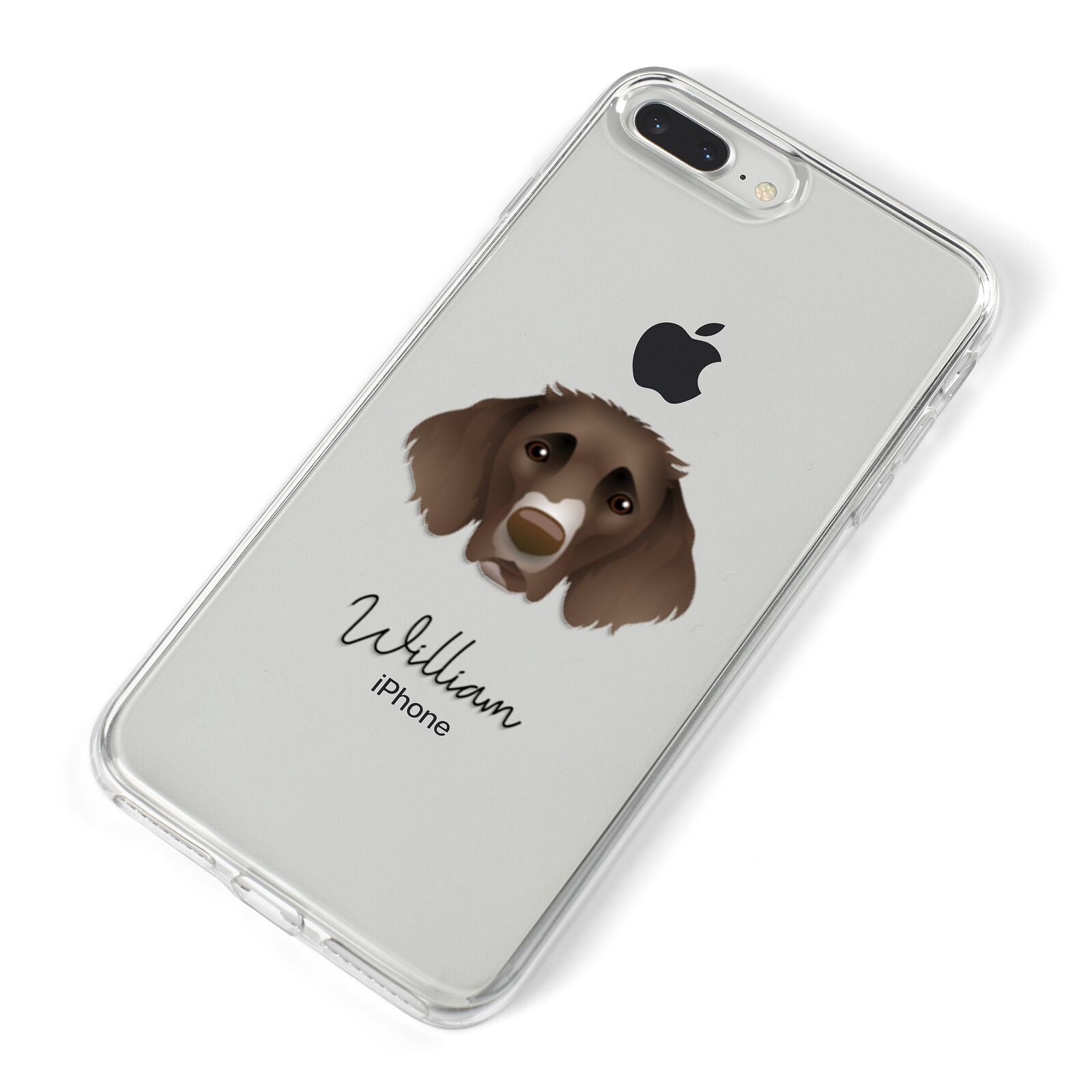 German Longhaired Pointer Personalised iPhone 8 Plus Bumper Case on Silver iPhone Alternative Image