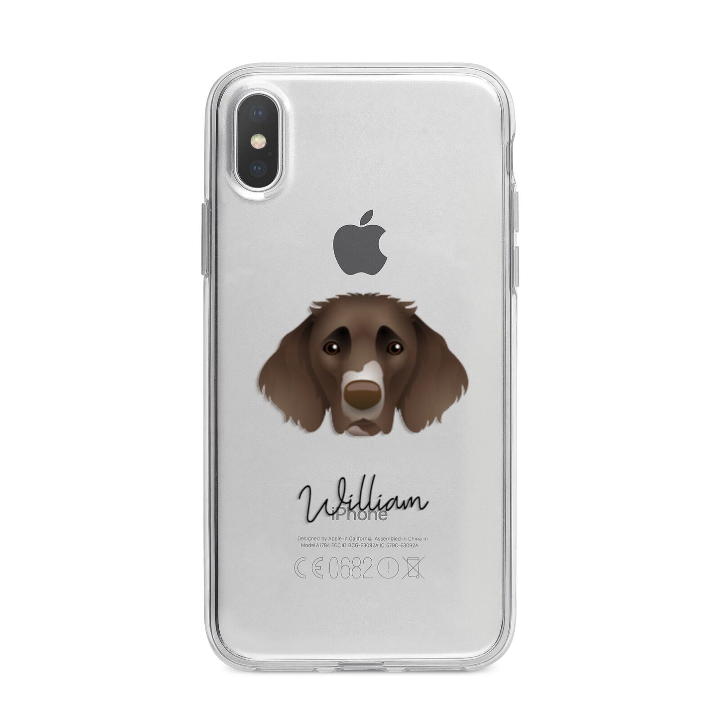 German Longhaired Pointer Personalised iPhone X Bumper Case on Silver iPhone Alternative Image 1