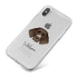 German Longhaired Pointer Personalised iPhone X Bumper Case on Silver iPhone