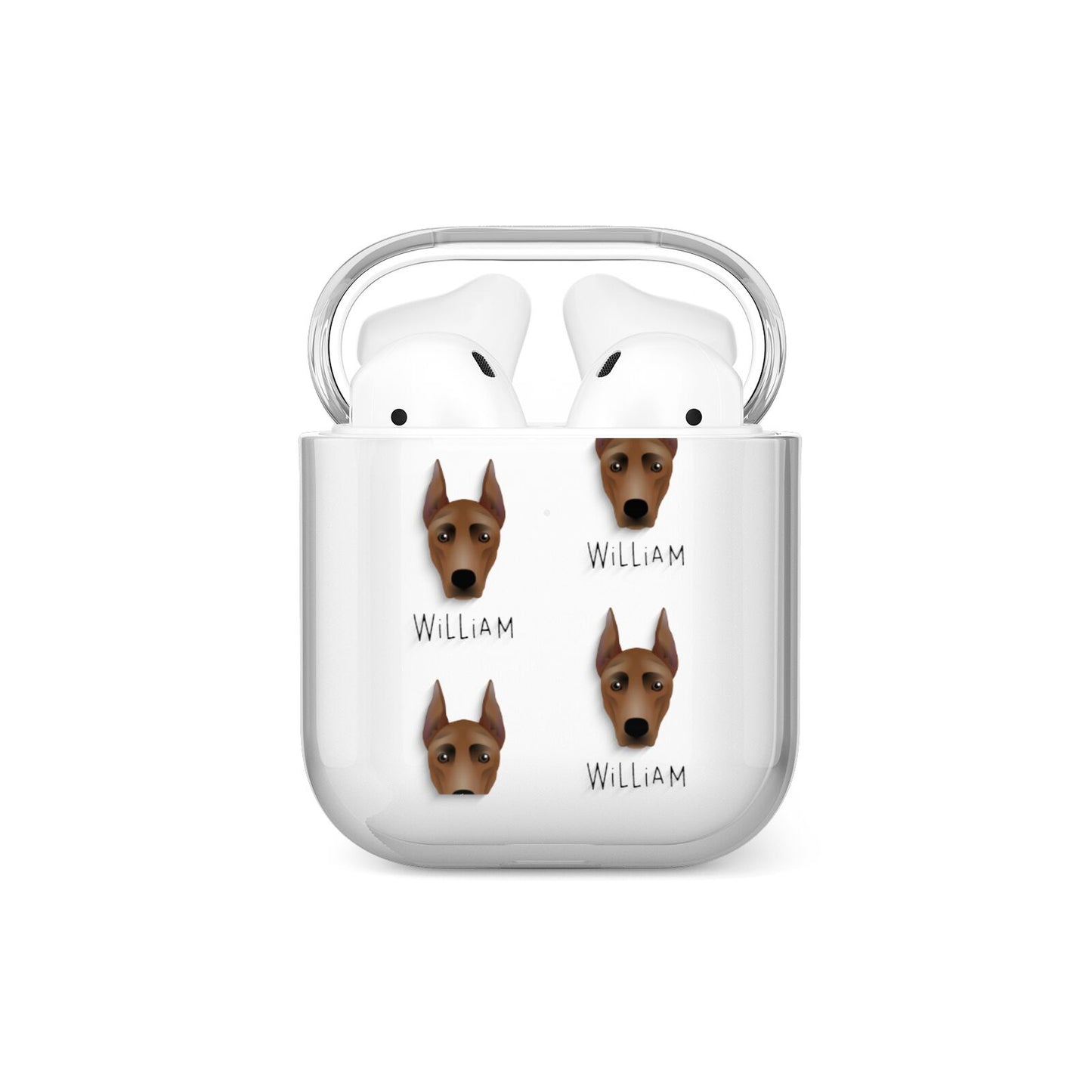 German Pinscher Icon with Name AirPods Case