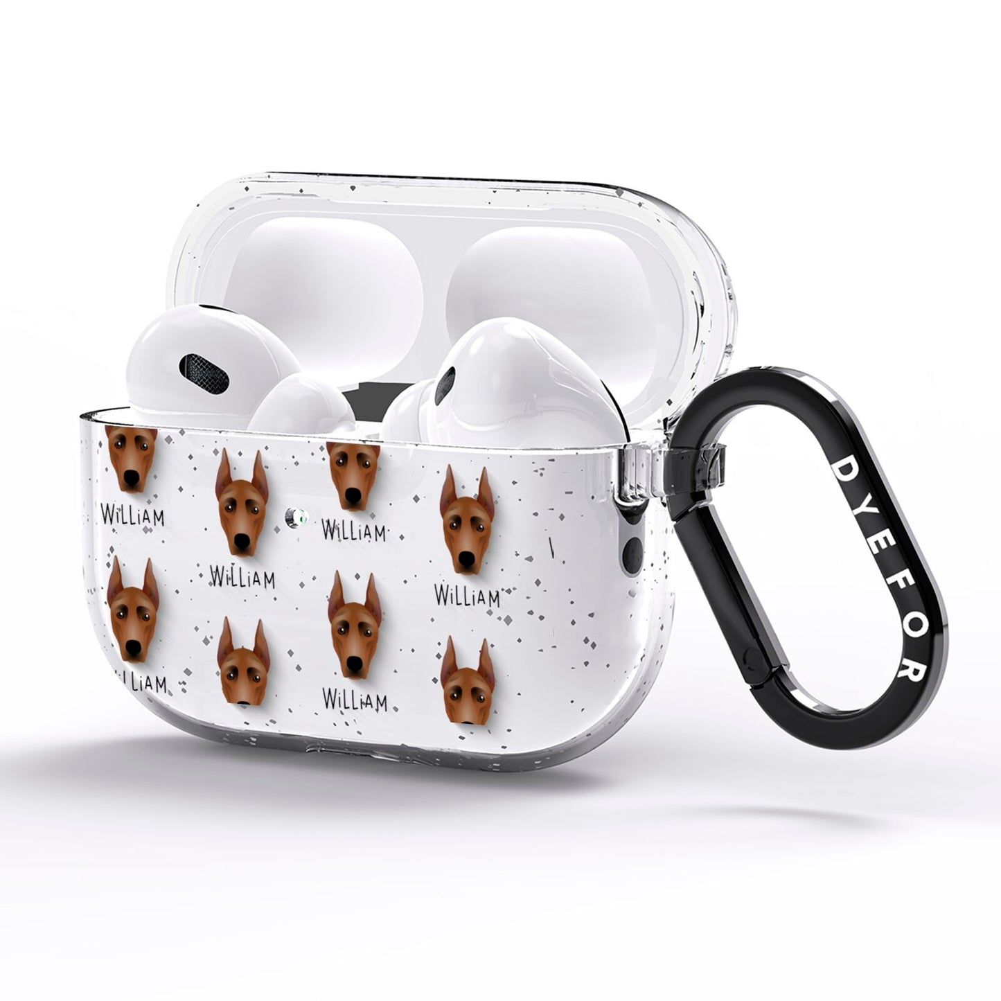German Pinscher Icon with Name AirPods Pro Glitter Case Side Image