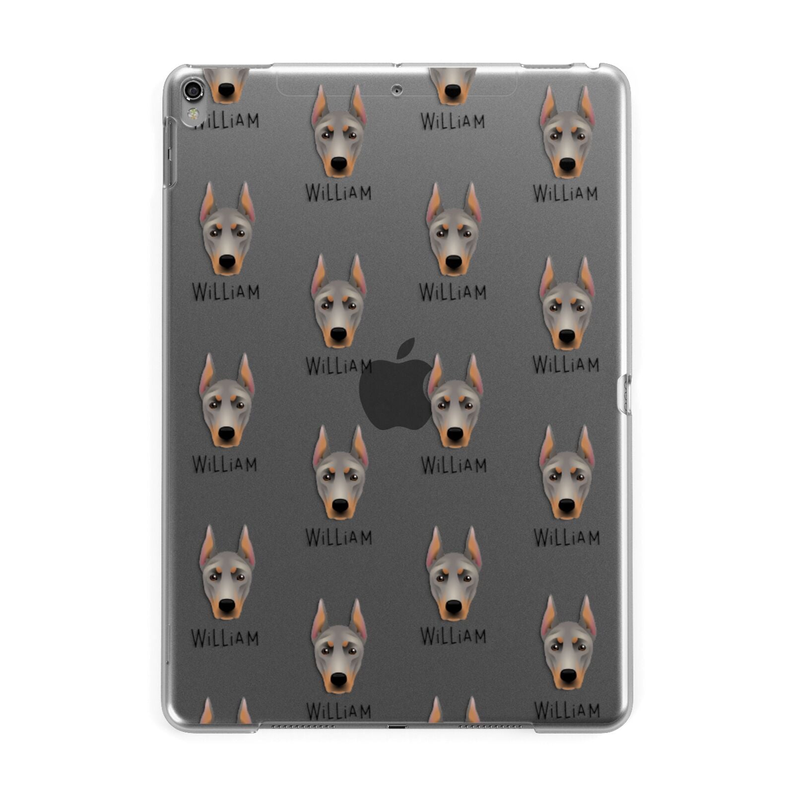 German Pinscher Icon with Name Apple iPad Grey Case