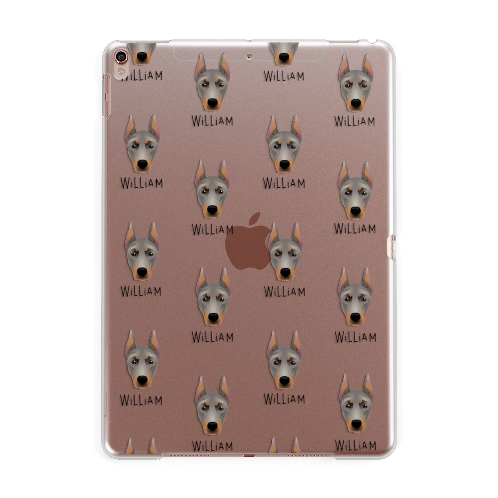 German Pinscher Icon with Name Apple iPad Rose Gold Case