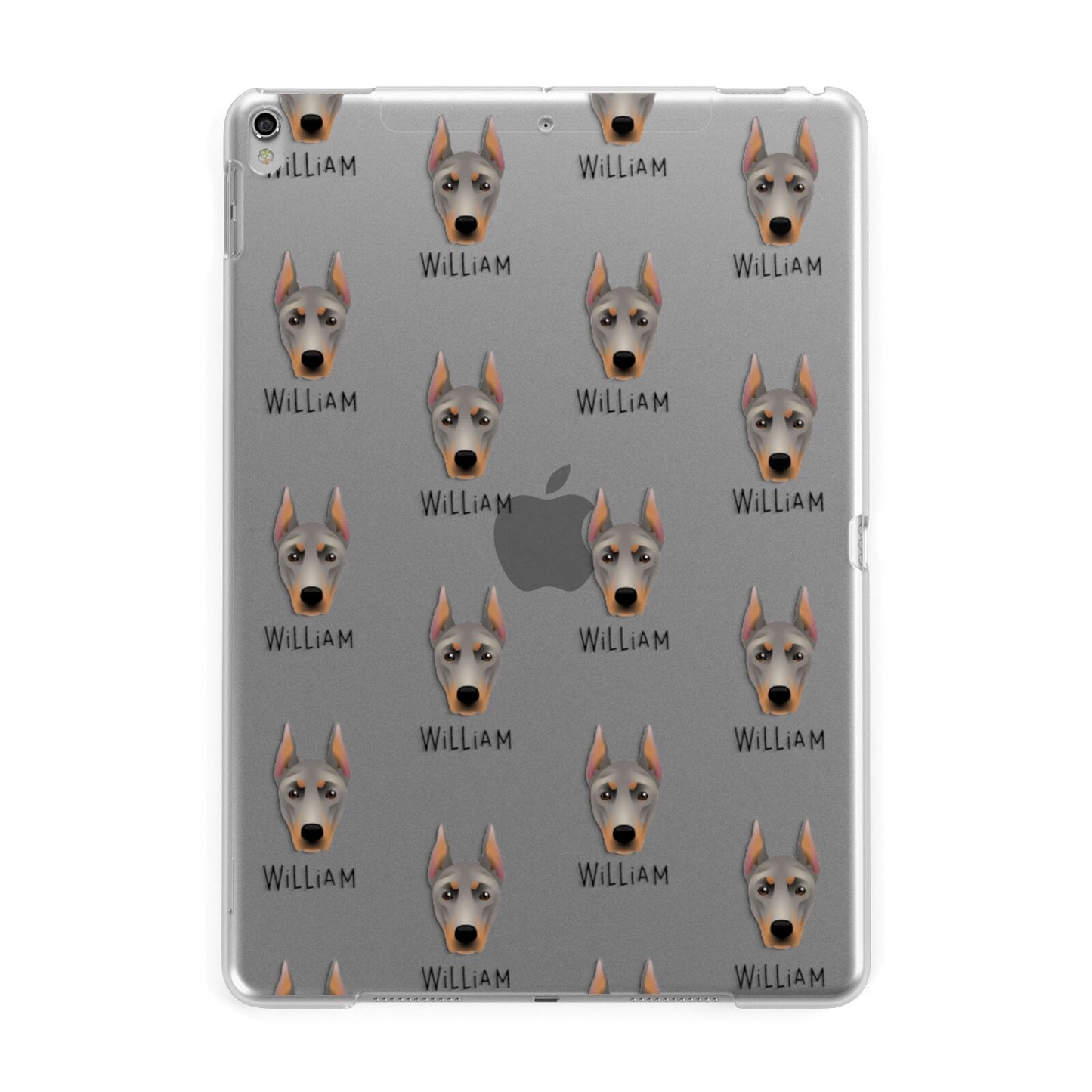 German Pinscher Icon with Name Apple iPad Silver Case