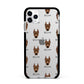 German Pinscher Icon with Name Apple iPhone 11 Pro Max in Silver with Black Impact Case