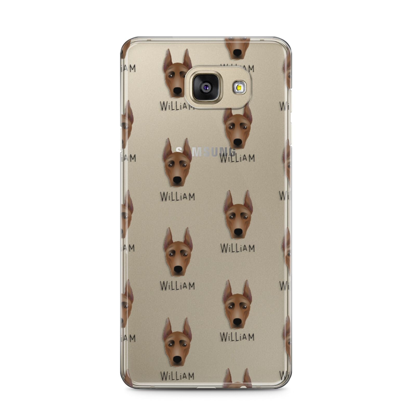 German Pinscher Icon with Name Samsung Galaxy A5 2016 Case on gold phone
