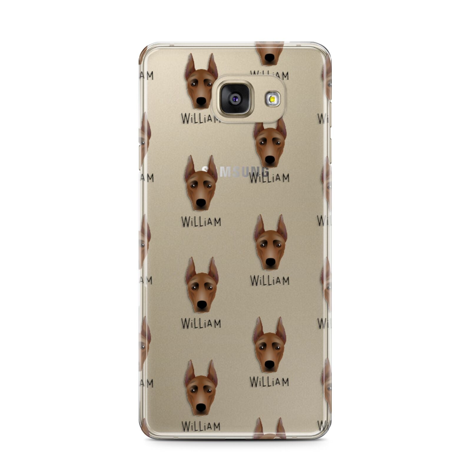 German Pinscher Icon with Name Samsung Galaxy A7 2016 Case on gold phone