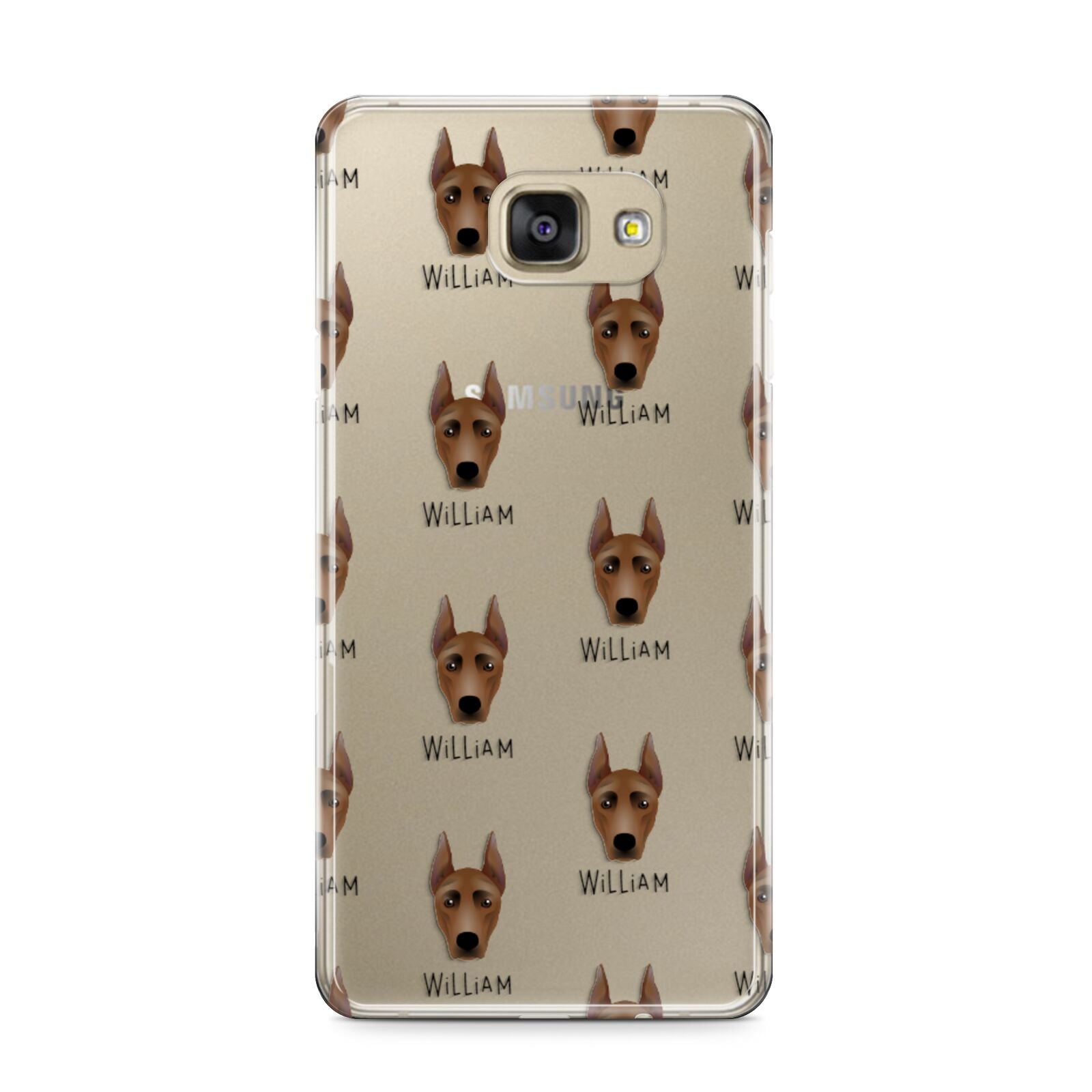 German Pinscher Icon with Name Samsung Galaxy A9 2016 Case on gold phone