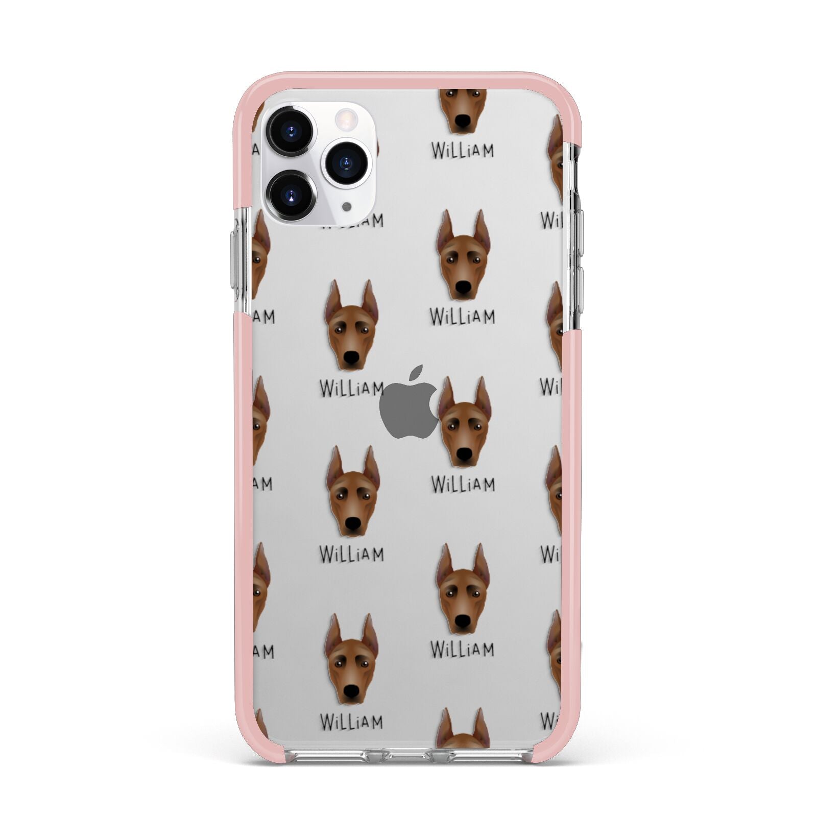 German Pinscher Icon with Name iPhone 11 Pro Max Impact Pink Edge Case