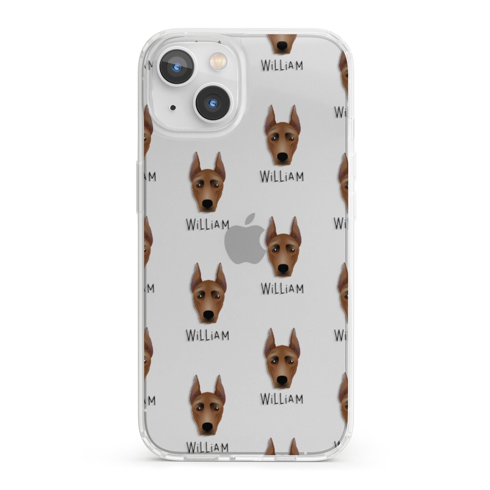 German Pinscher Icon with Name iPhone 13 Clear Bumper Case