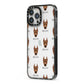 German Pinscher Icon with Name iPhone 13 Pro Max Black Impact Case Side Angle on Silver phone