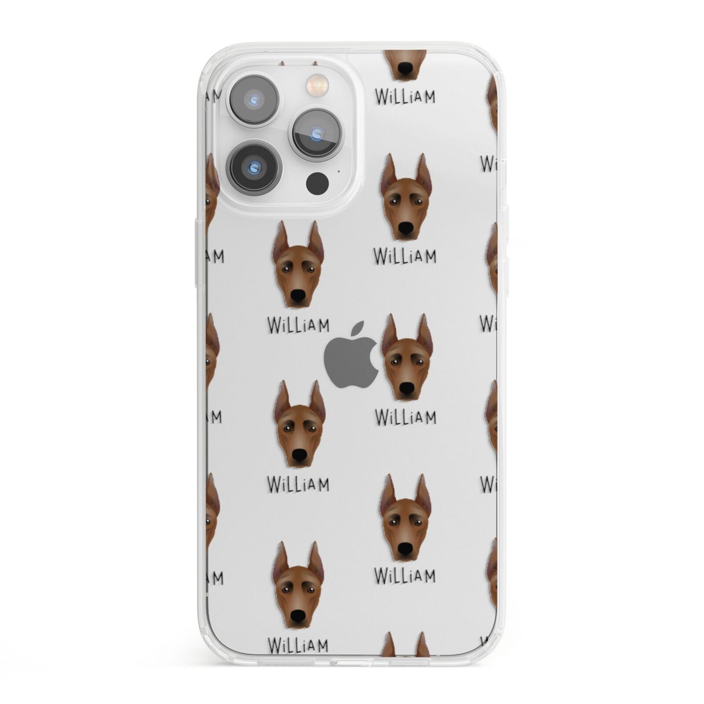 German Pinscher Icon with Name iPhone 13 Pro Max Clear Bumper Case