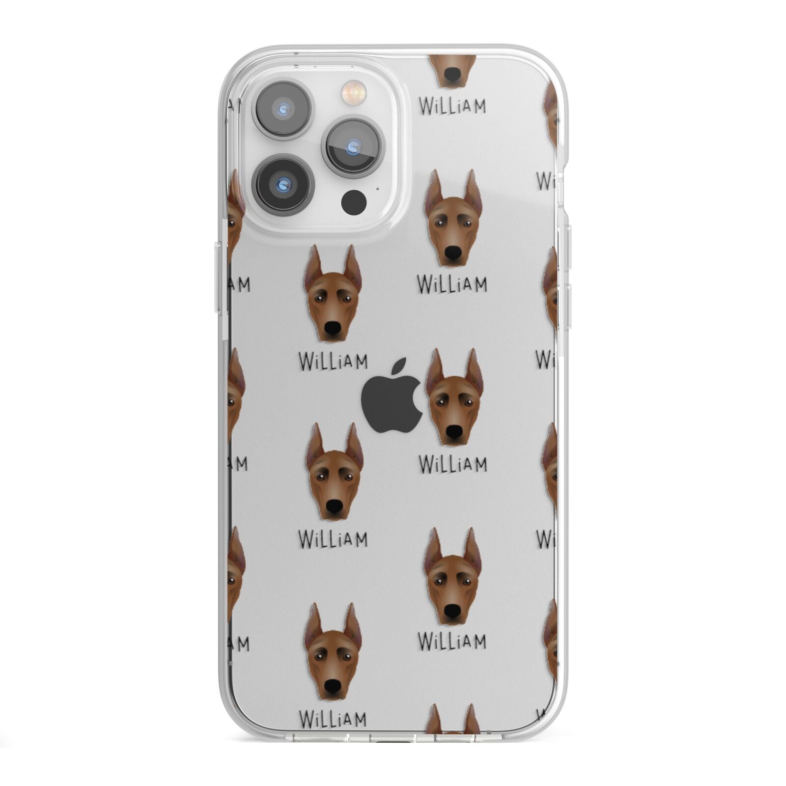 German Pinscher Icon with Name iPhone 13 Pro Max TPU Impact Case with White Edges