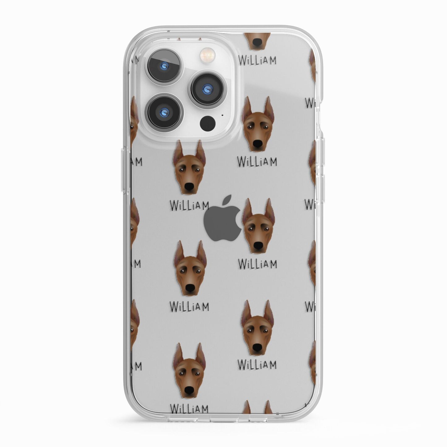 German Pinscher Icon with Name iPhone 13 Pro TPU Impact Case with White Edges