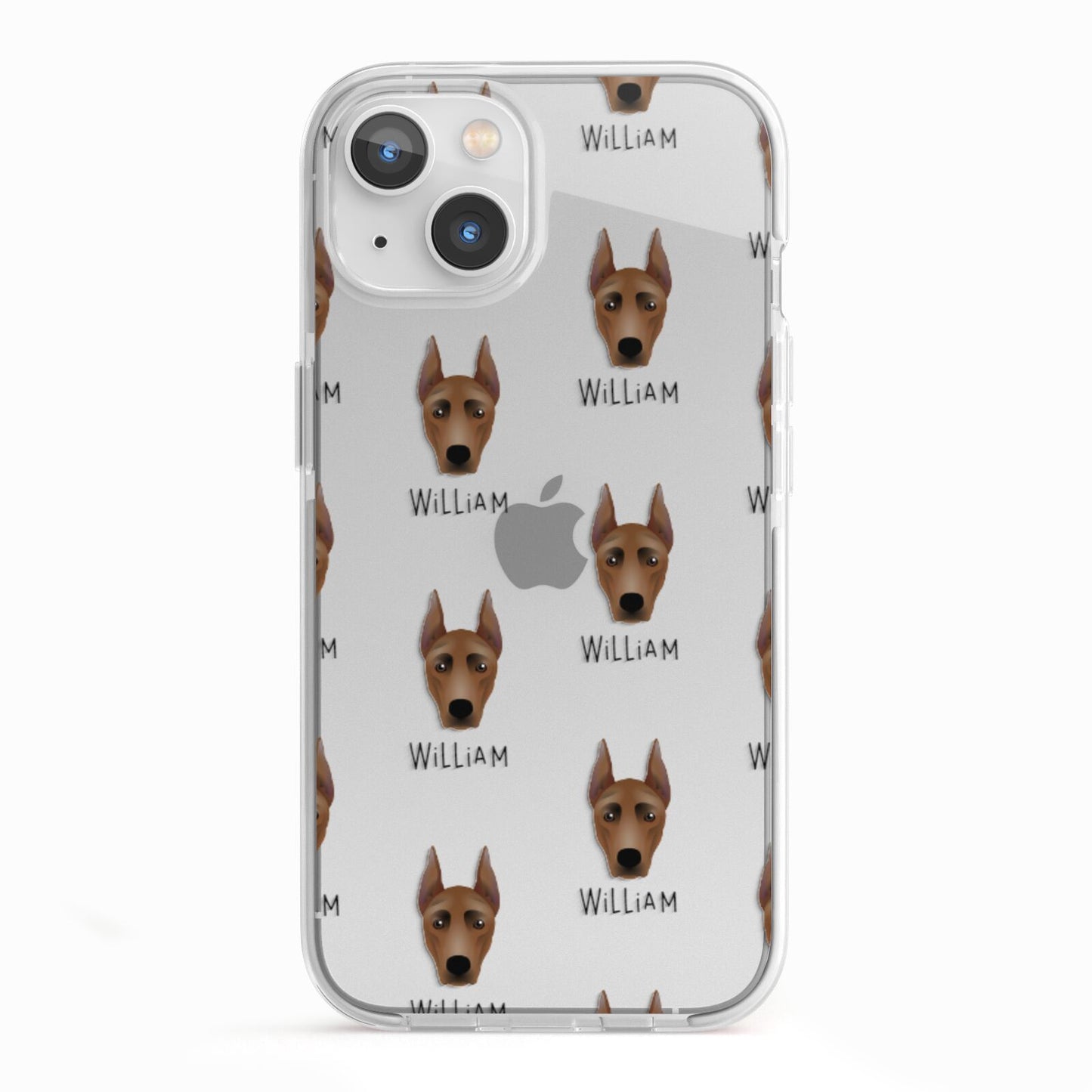 German Pinscher Icon with Name iPhone 13 TPU Impact Case with White Edges