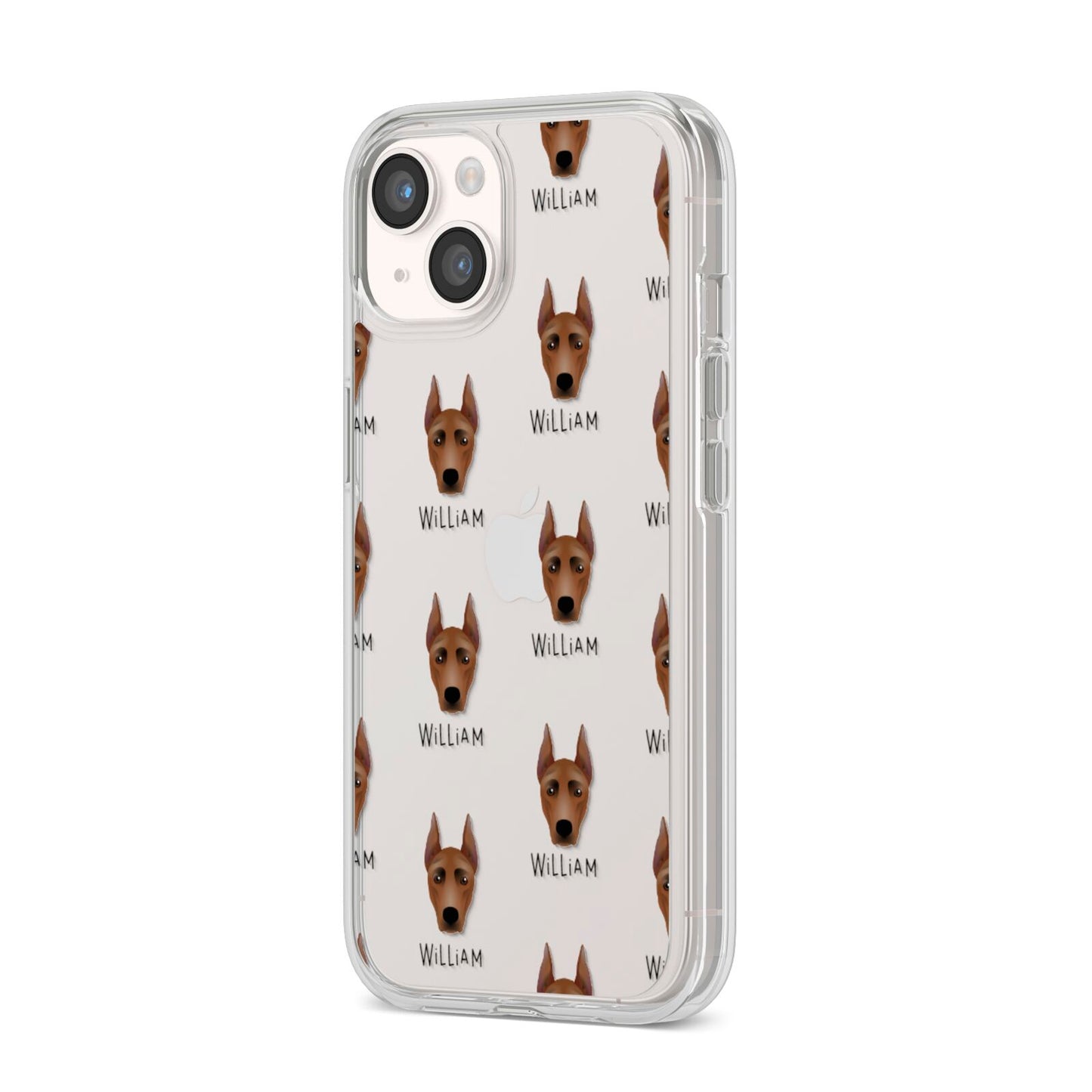 German Pinscher Icon with Name iPhone 14 Clear Tough Case Starlight Angled Image