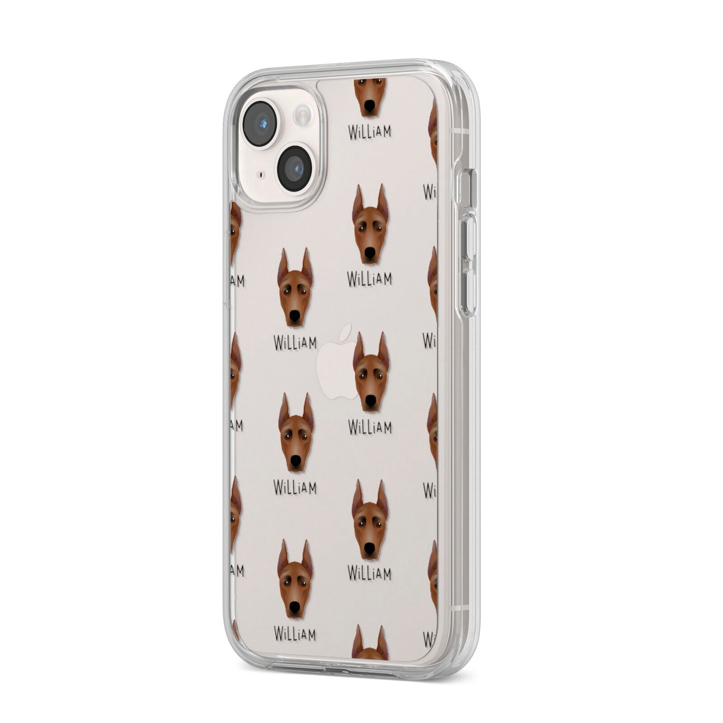 German Pinscher Icon with Name iPhone 14 Plus Clear Tough Case Starlight Angled Image