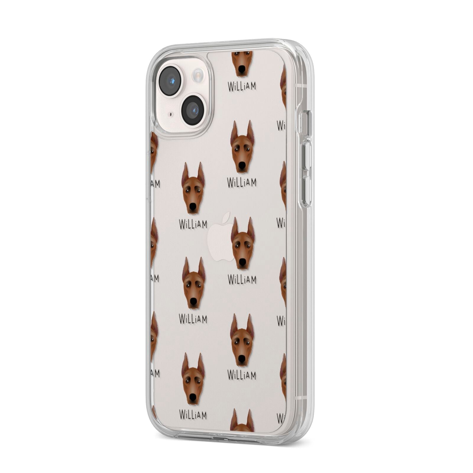 German Pinscher Icon with Name iPhone 14 Plus Clear Tough Case Starlight Angled Image