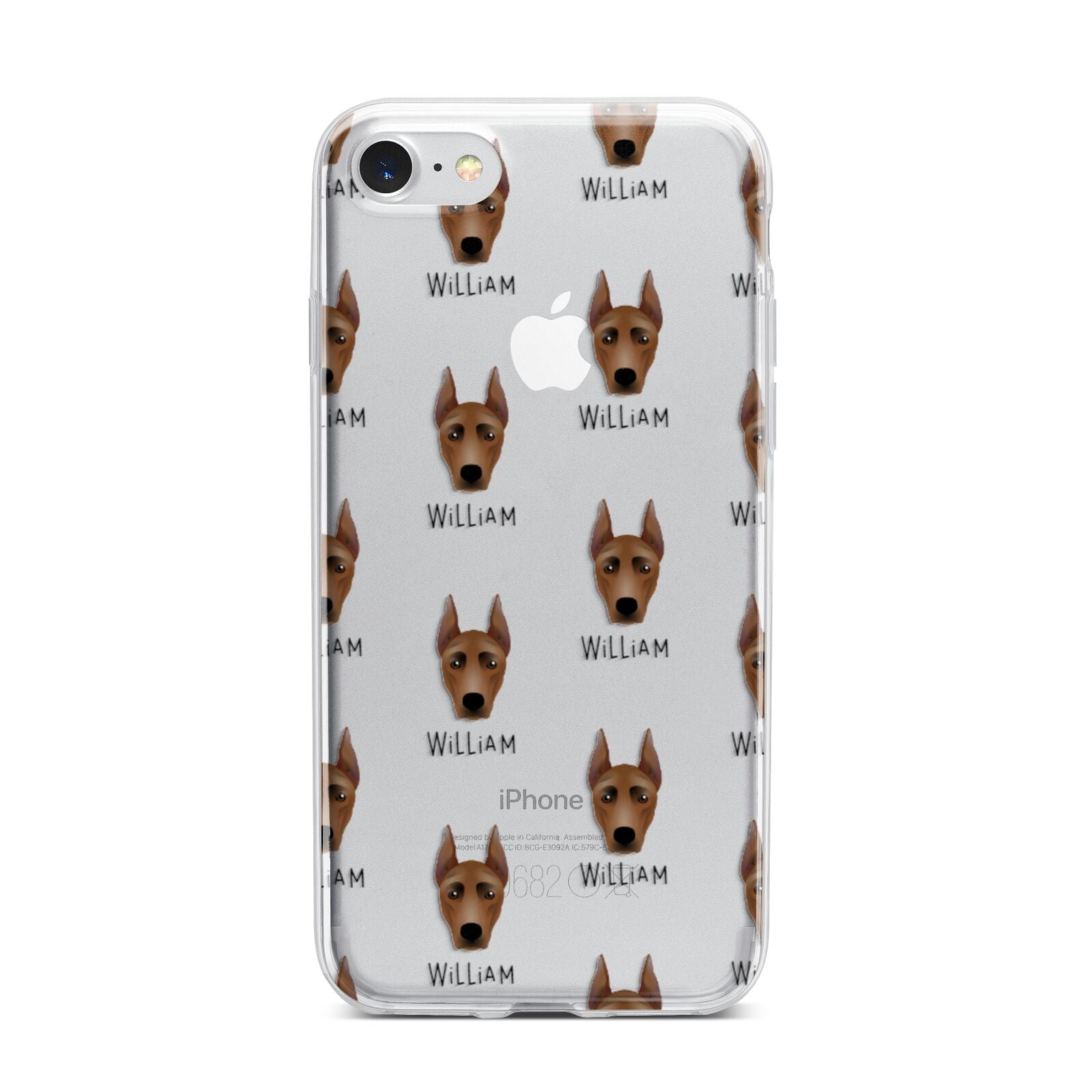 German Pinscher Icon with Name iPhone 7 Bumper Case on Silver iPhone