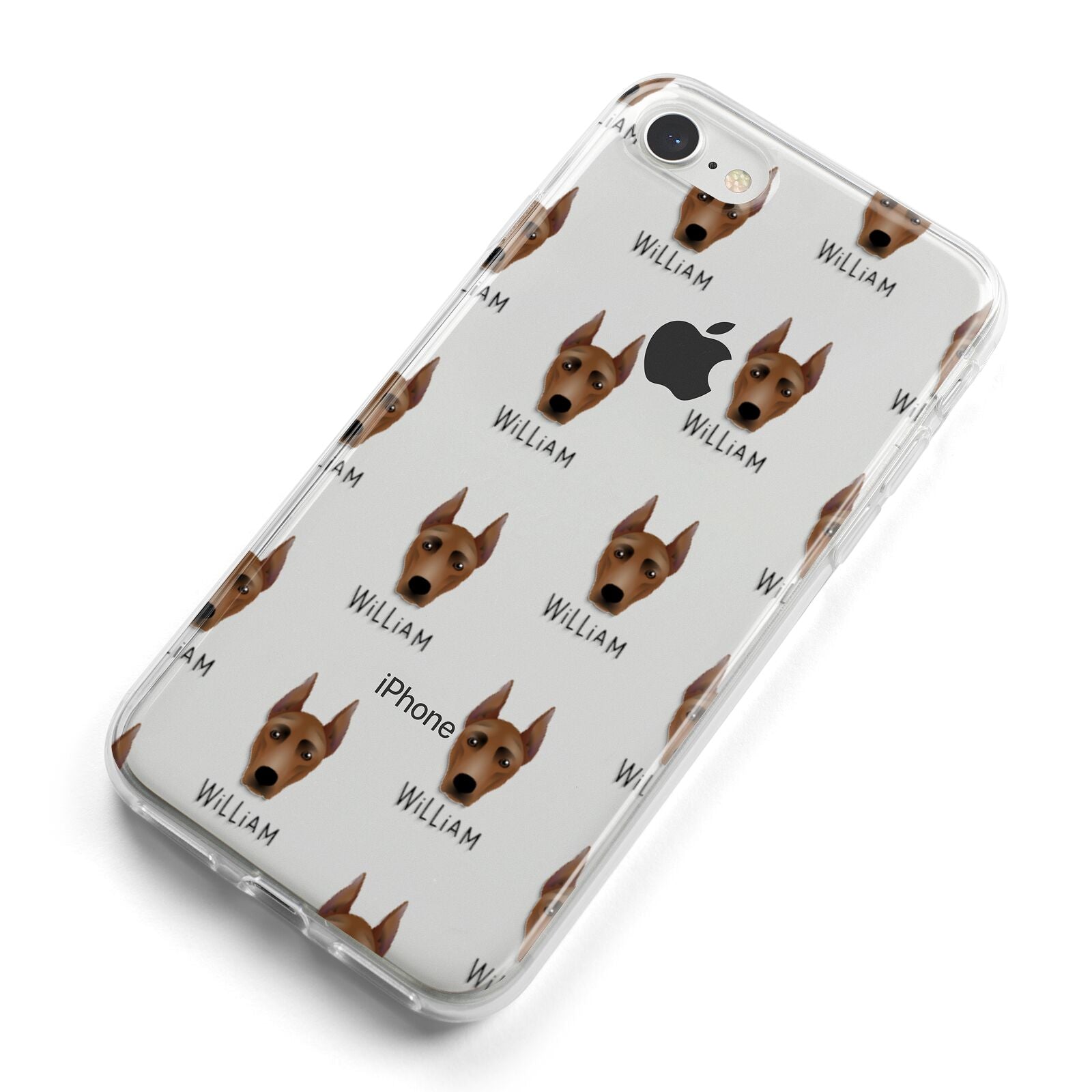 German Pinscher Icon with Name iPhone 8 Bumper Case on Silver iPhone Alternative Image