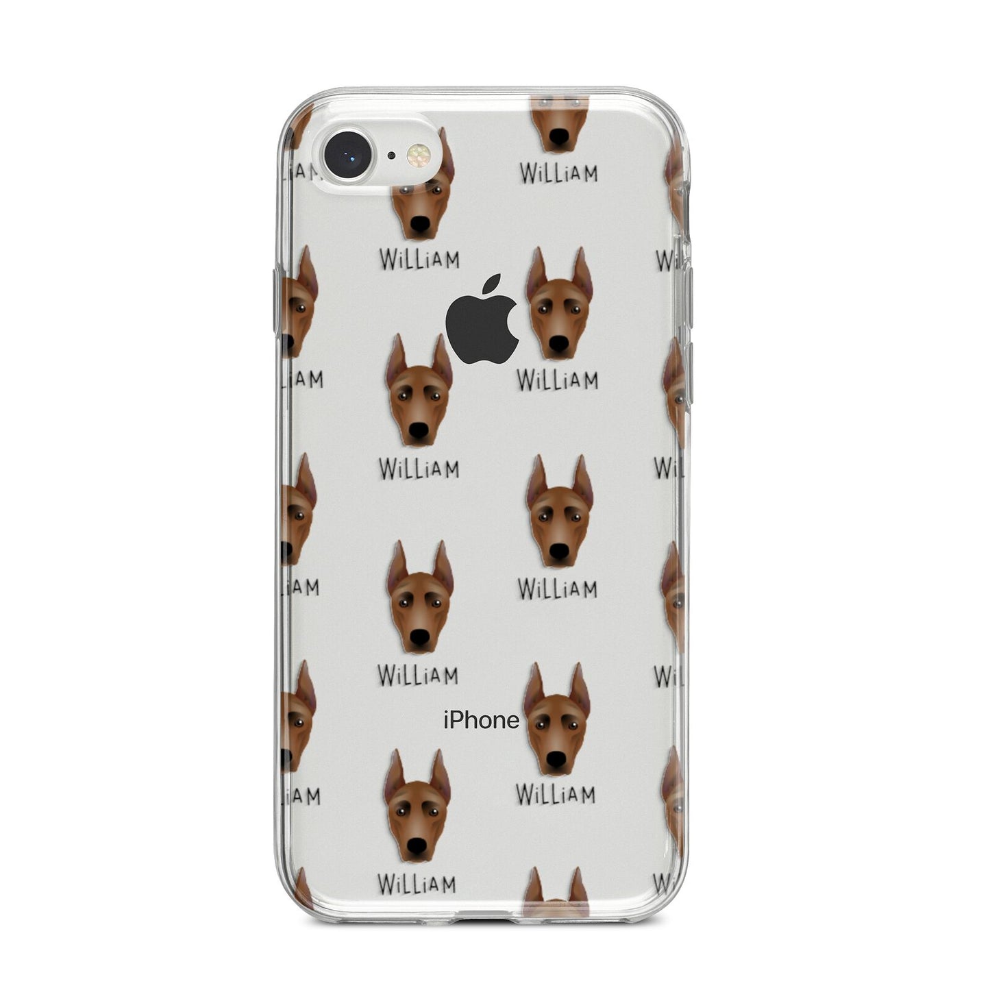 German Pinscher Icon with Name iPhone 8 Bumper Case on Silver iPhone