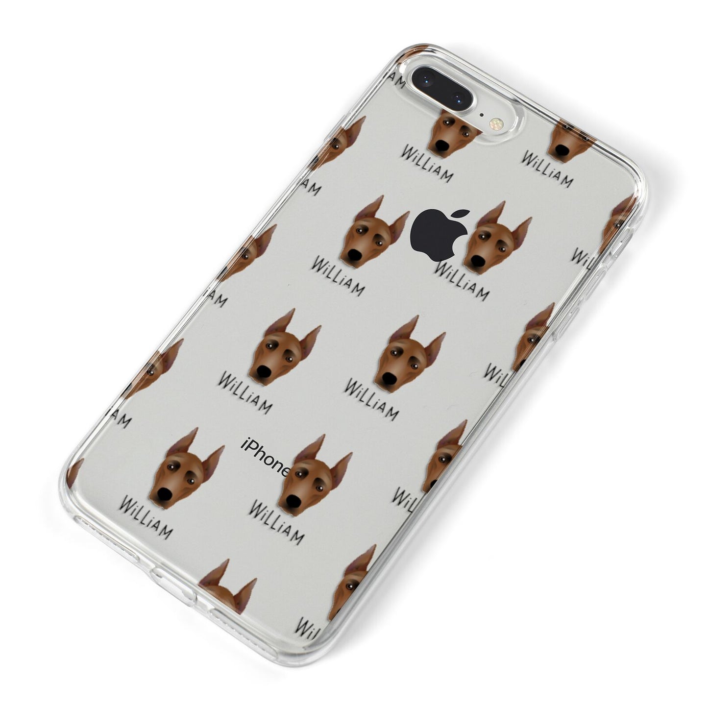 German Pinscher Icon with Name iPhone 8 Plus Bumper Case on Silver iPhone Alternative Image