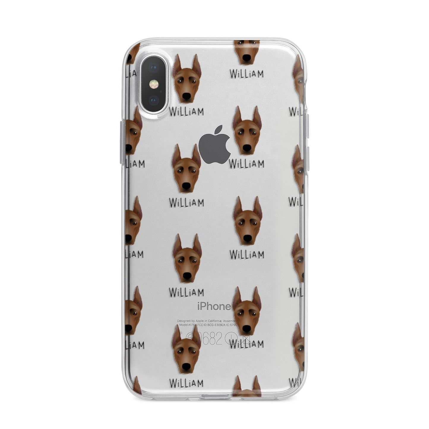 German Pinscher Icon with Name iPhone X Bumper Case on Silver iPhone Alternative Image 1
