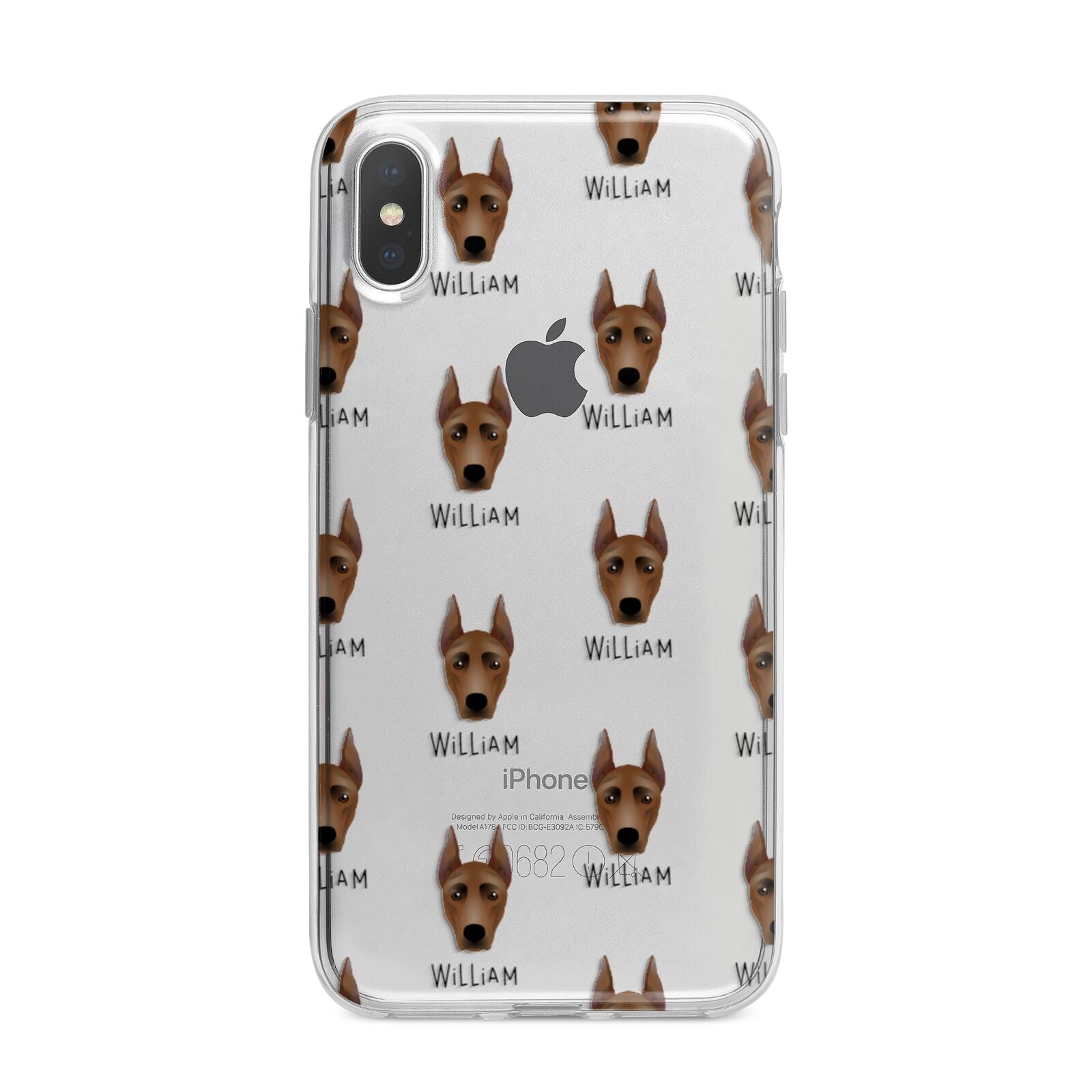 German Pinscher Icon with Name iPhone X Bumper Case on Silver iPhone Alternative Image 1