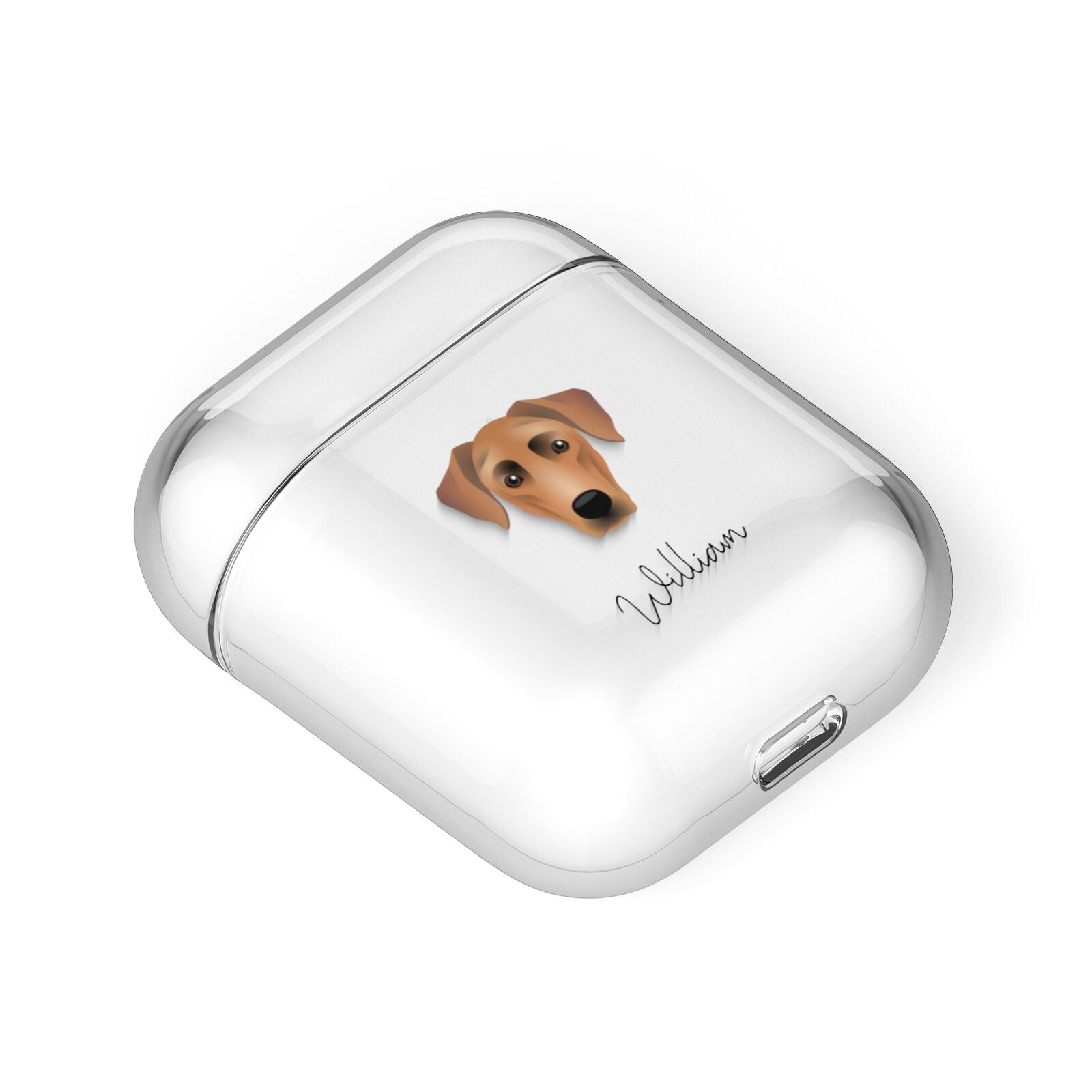 German Pinscher Personalised AirPods Case Laid Flat