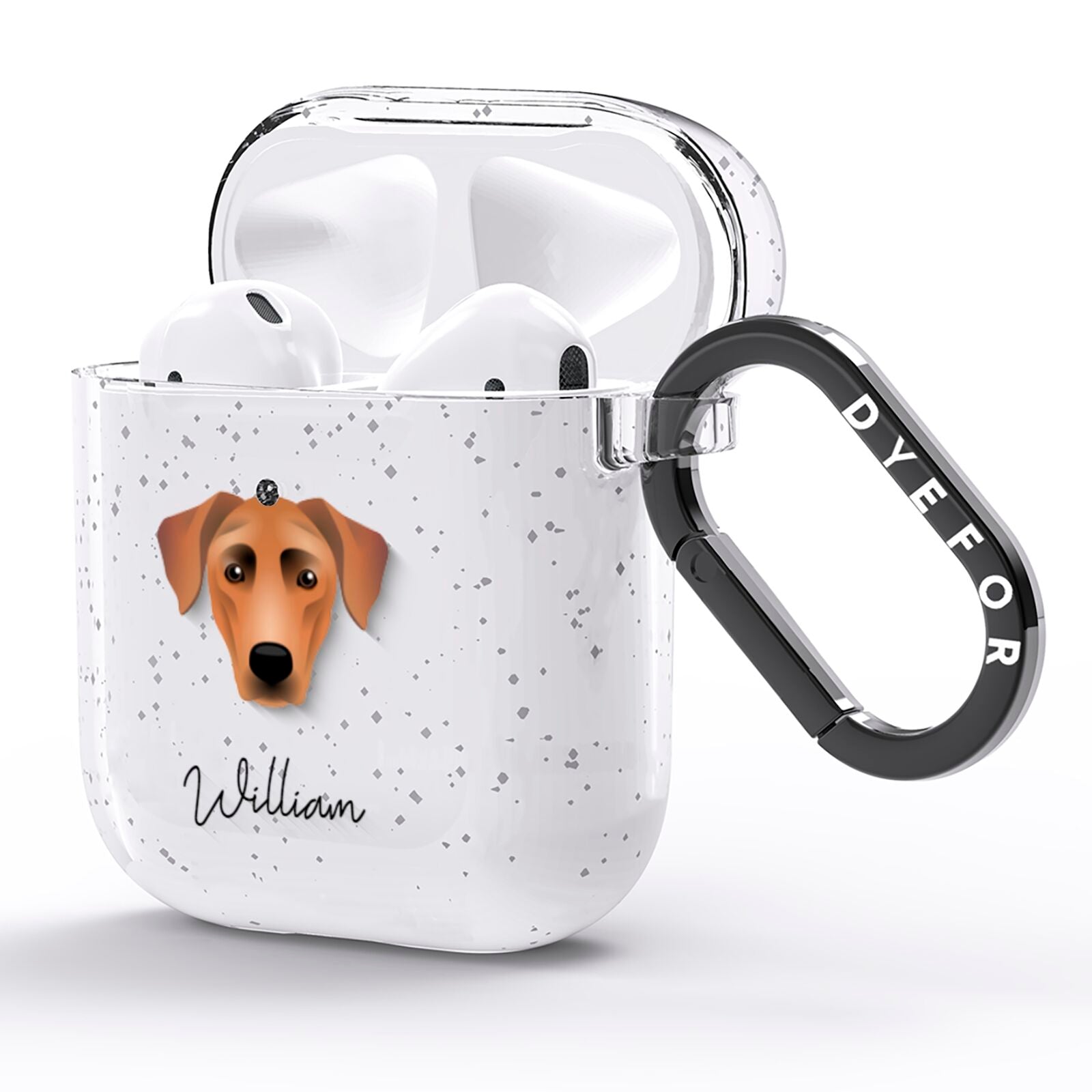 German Pinscher Personalised AirPods Glitter Case Side Image