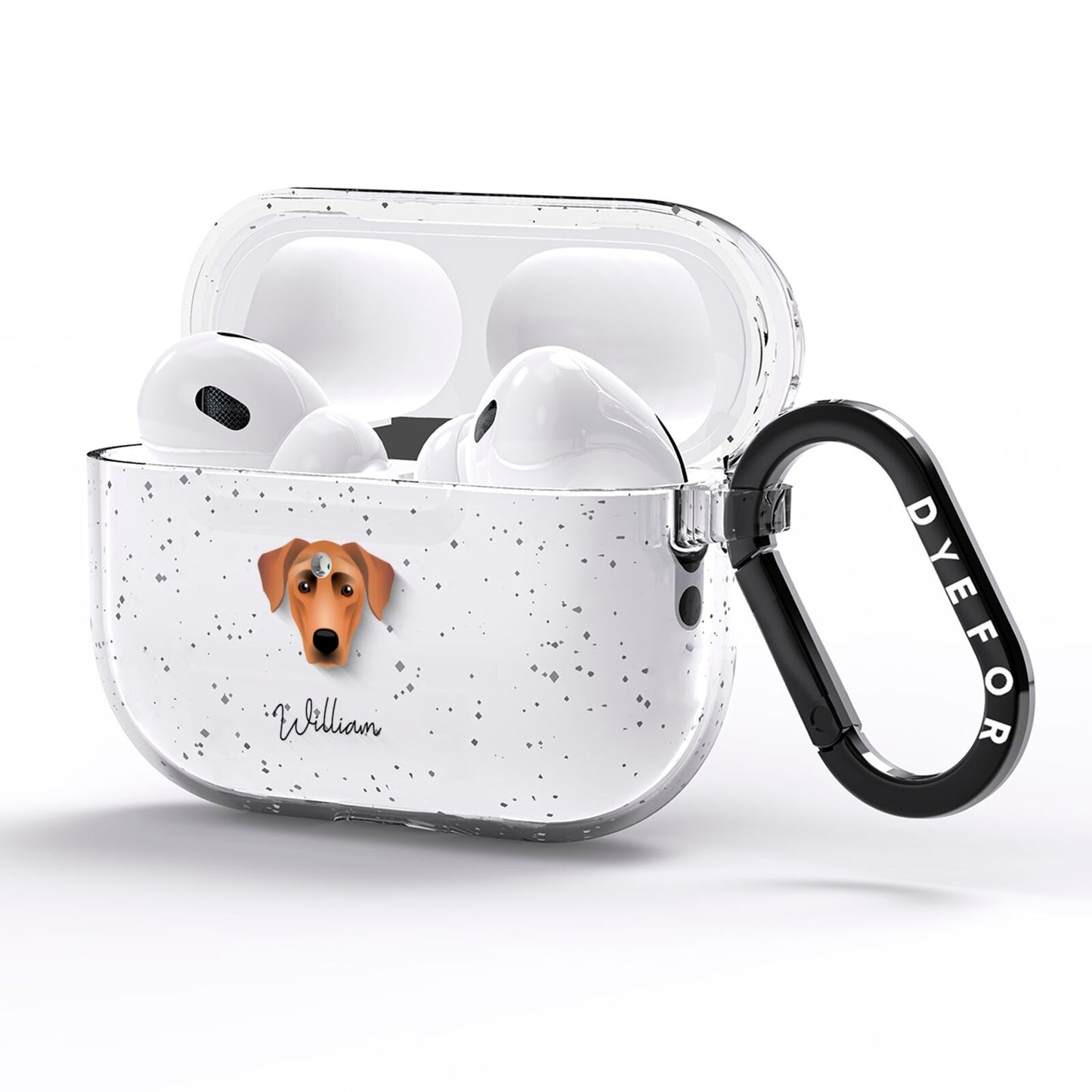 German Pinscher Personalised AirPods Pro Glitter Case Side Image