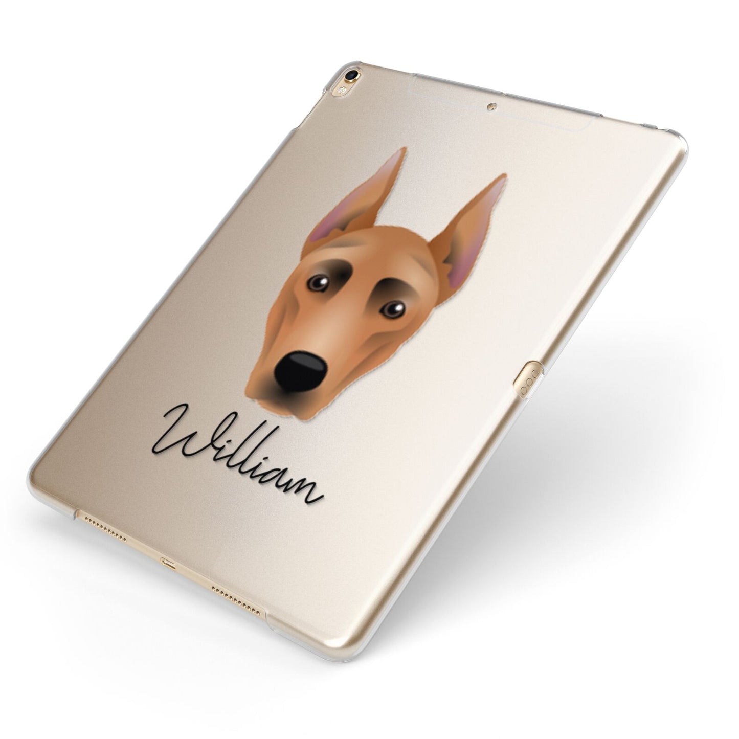 German Pinscher Personalised Apple iPad Case on Gold iPad Side View