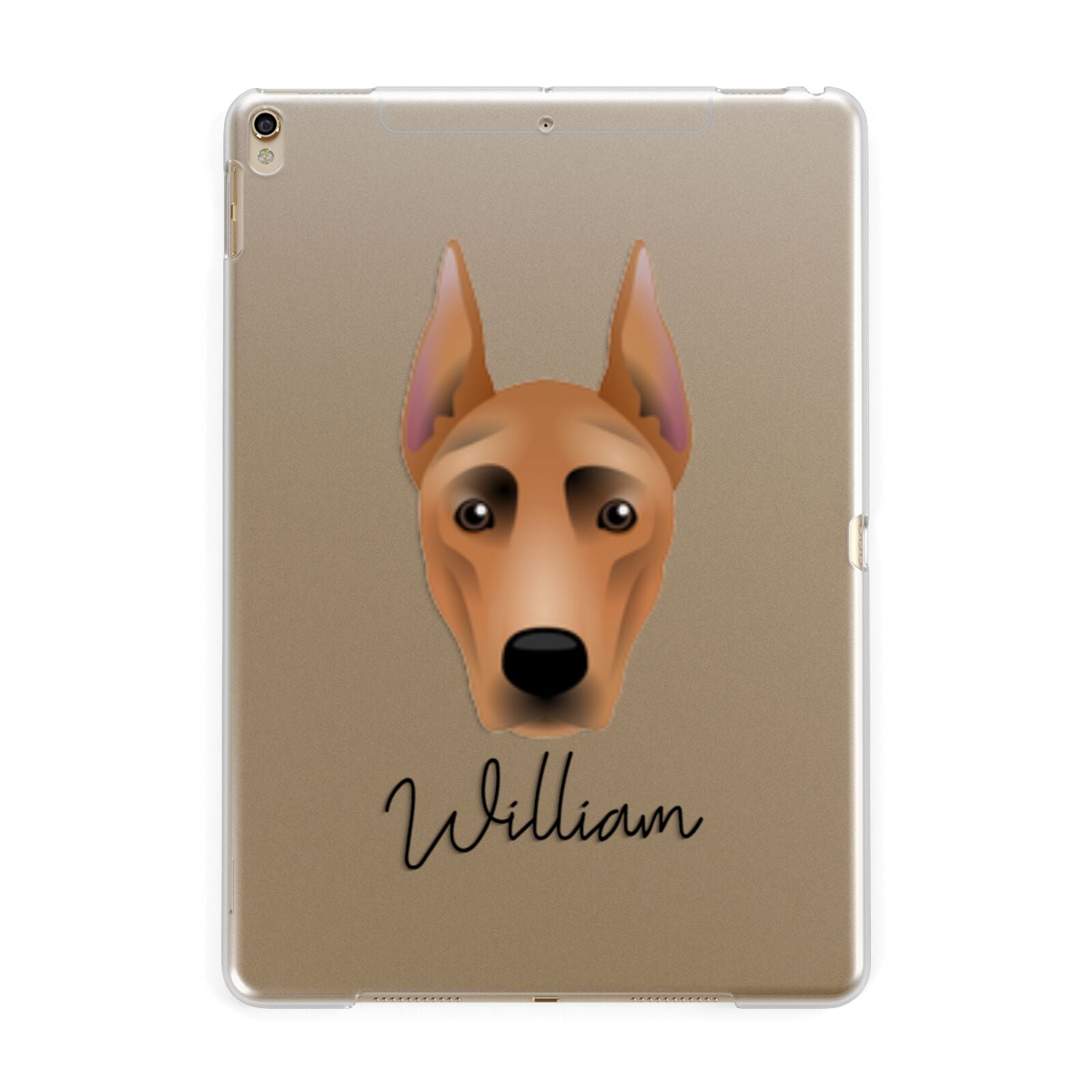 German Pinscher Personalised Apple iPad Gold Case