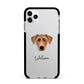 German Pinscher Personalised Apple iPhone 11 Pro Max in Silver with Black Impact Case
