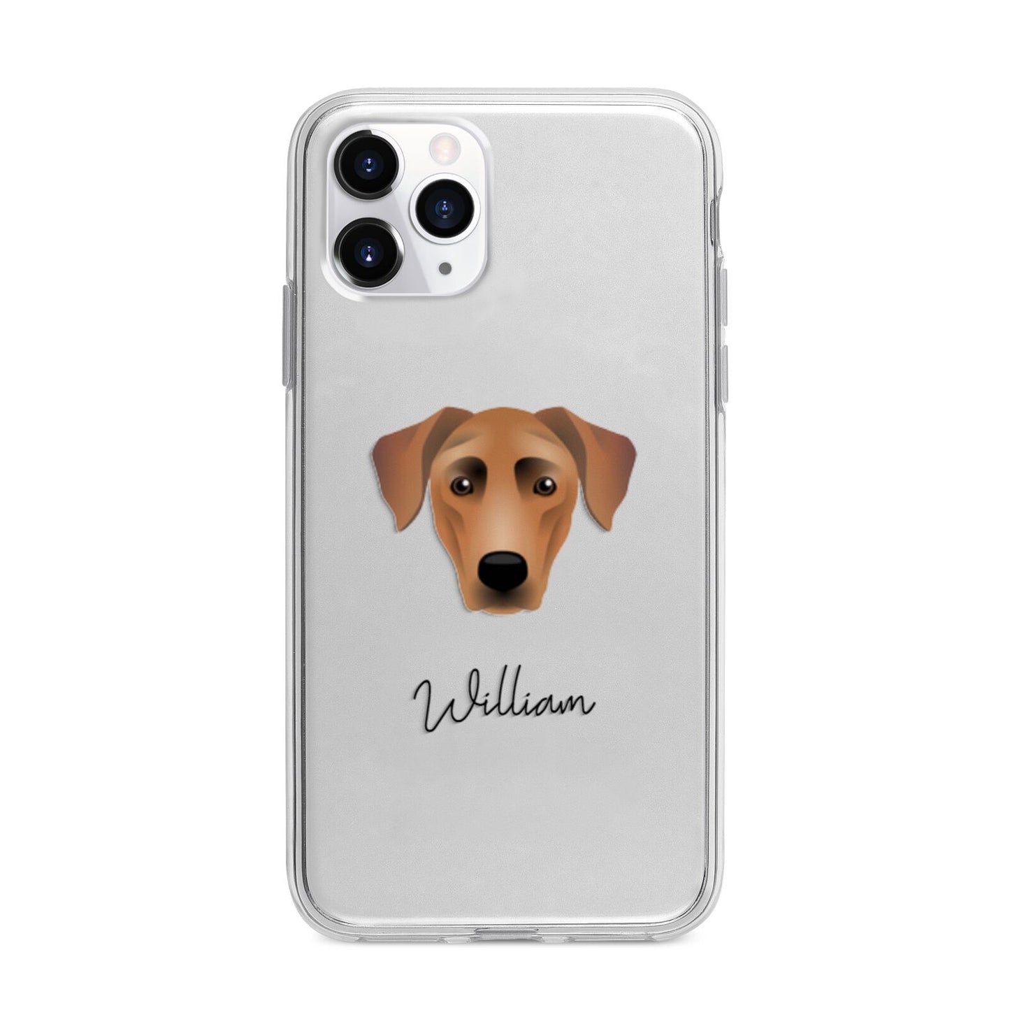 German Pinscher Personalised Apple iPhone 11 Pro Max in Silver with Bumper Case