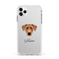 German Pinscher Personalised Apple iPhone 11 Pro Max in Silver with White Impact Case
