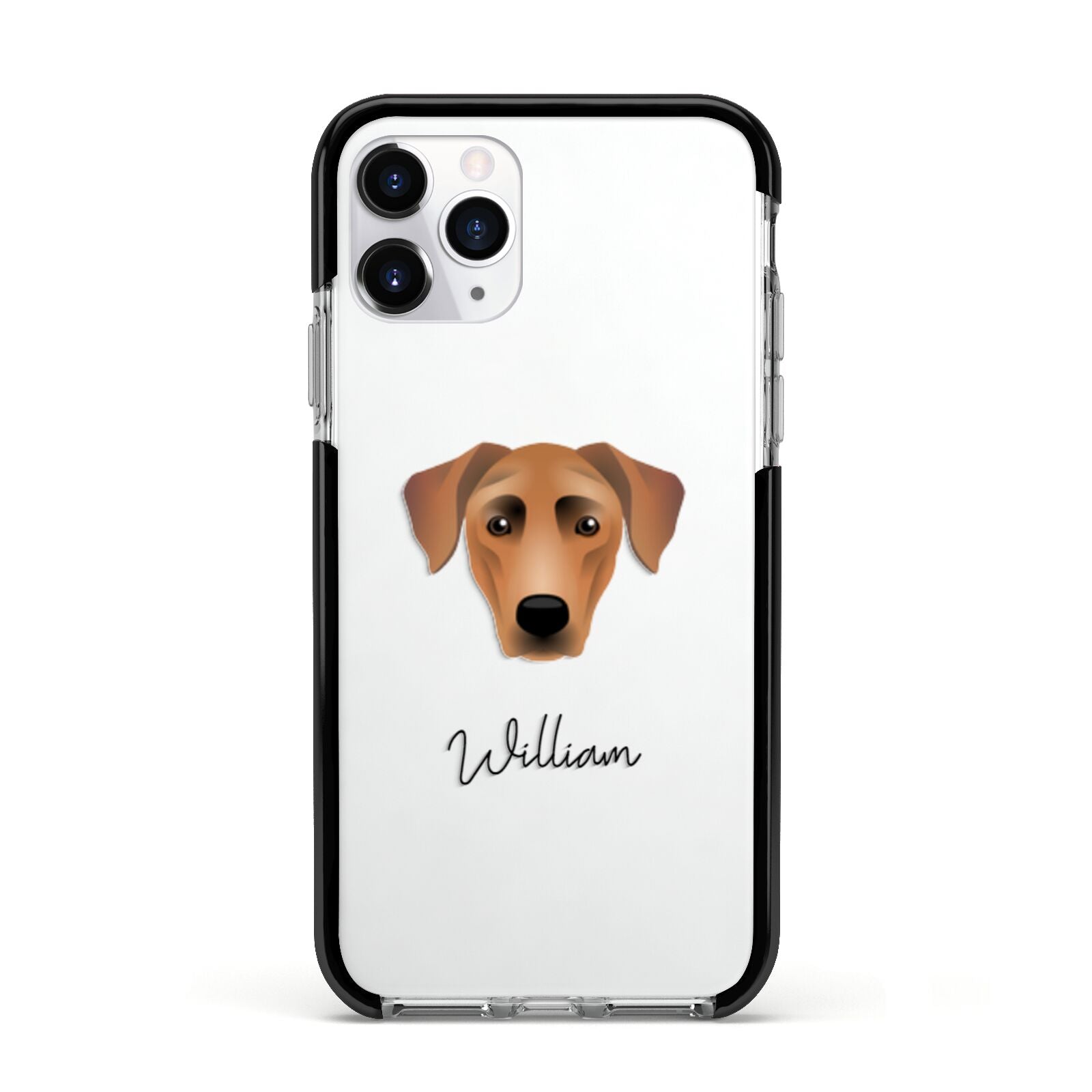 German Pinscher Personalised Apple iPhone 11 Pro in Silver with Black Impact Case