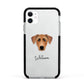 German Pinscher Personalised Apple iPhone 11 in White with Black Impact Case
