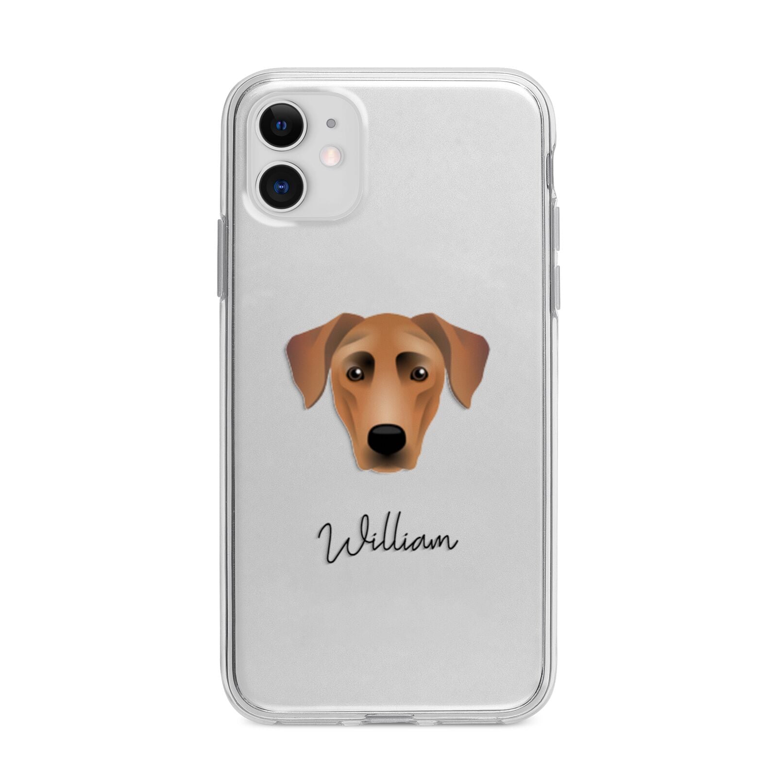 German Pinscher Personalised Apple iPhone 11 in White with Bumper Case
