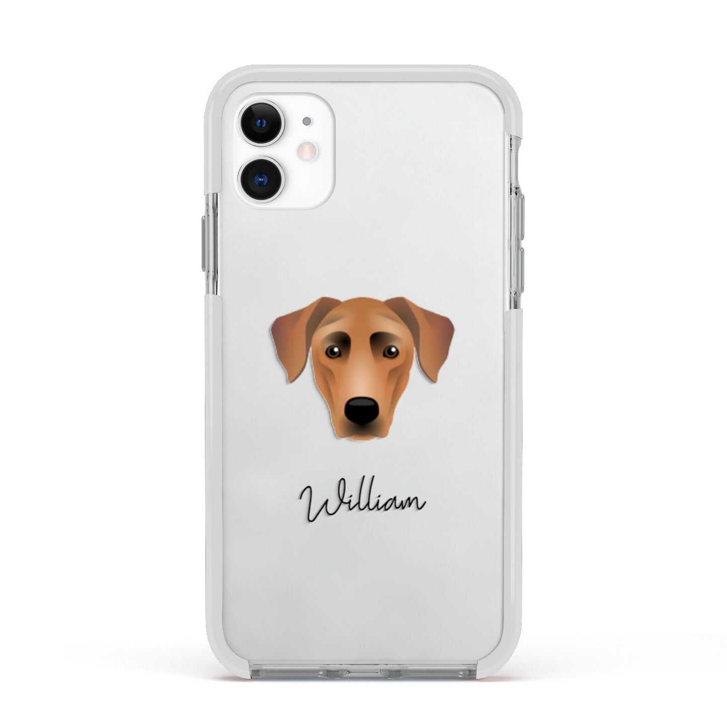 German Pinscher Personalised Apple iPhone 11 in White with White Impact Case