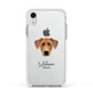 German Pinscher Personalised Apple iPhone XR Impact Case White Edge on Silver Phone