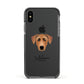 German Pinscher Personalised Apple iPhone Xs Impact Case Black Edge on Black Phone