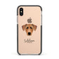 German Pinscher Personalised Apple iPhone Xs Impact Case Black Edge on Gold Phone