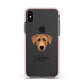 German Pinscher Personalised Apple iPhone Xs Impact Case Pink Edge on Black Phone