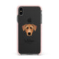 German Pinscher Personalised Apple iPhone Xs Max Impact Case Pink Edge on Black Phone