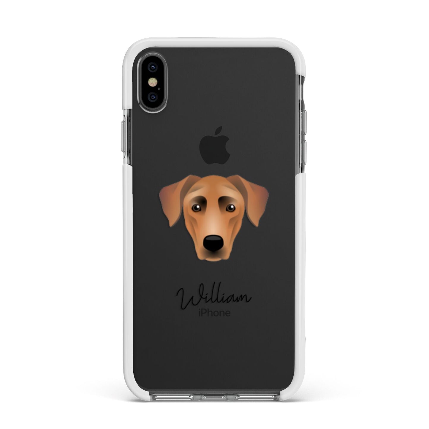 German Pinscher Personalised Apple iPhone Xs Max Impact Case White Edge on Black Phone