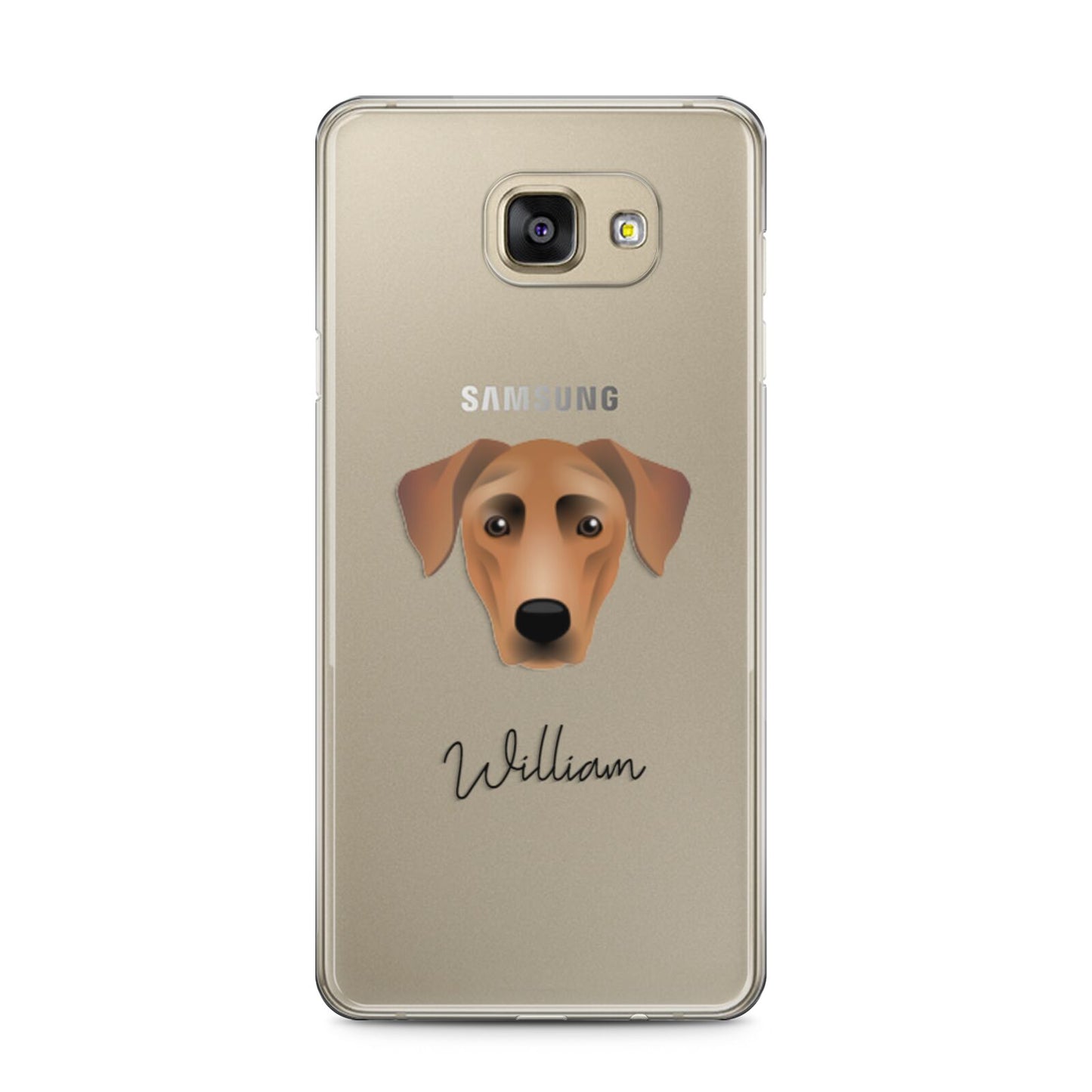 German Pinscher Personalised Samsung Galaxy A5 2016 Case on gold phone