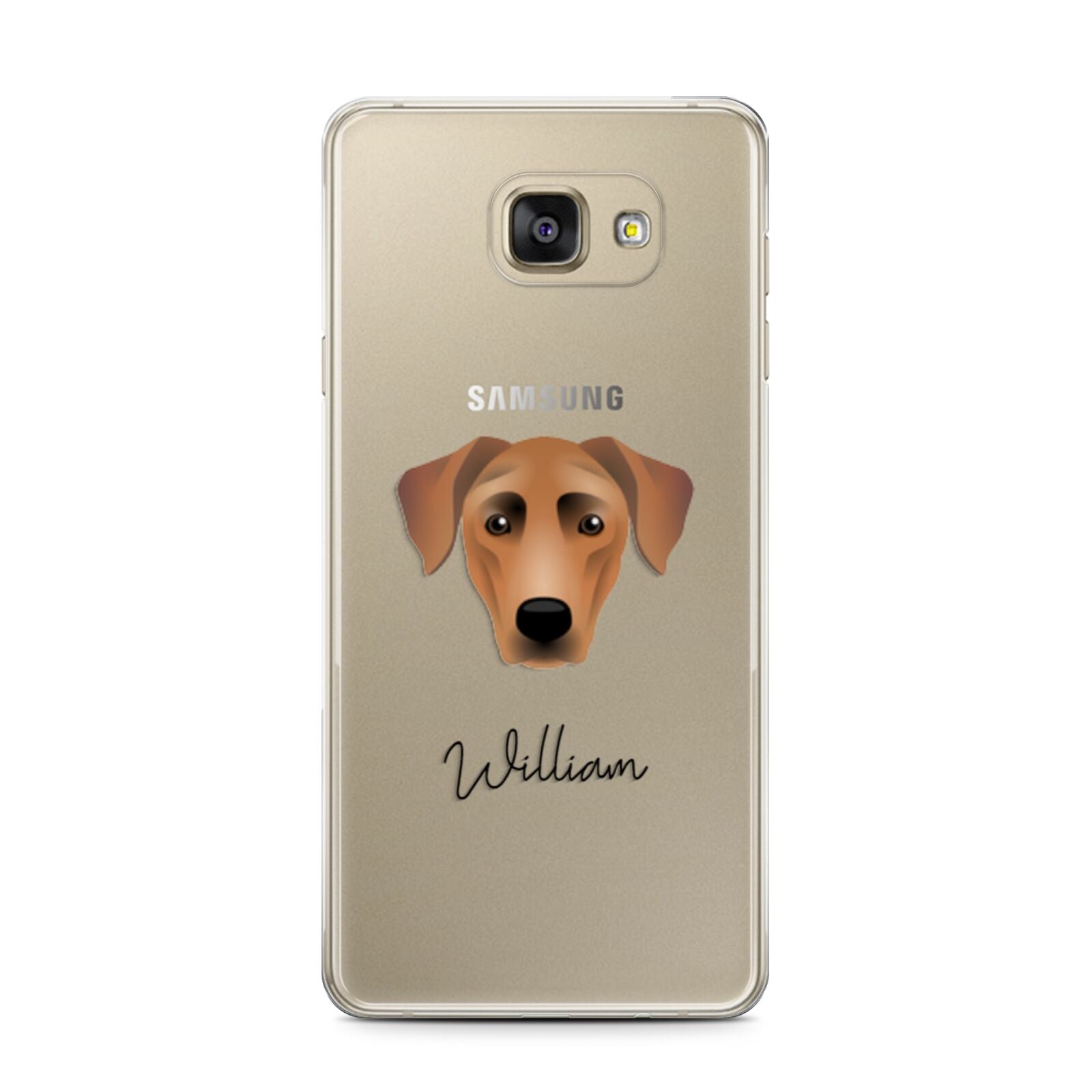 German Pinscher Personalised Samsung Galaxy A7 2016 Case on gold phone